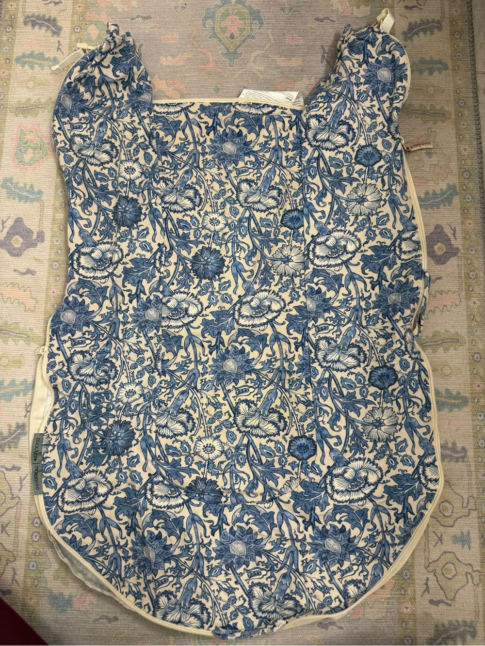 DockATot Deluxe+ Cover blue and white floral Cover collab with Morris & Co